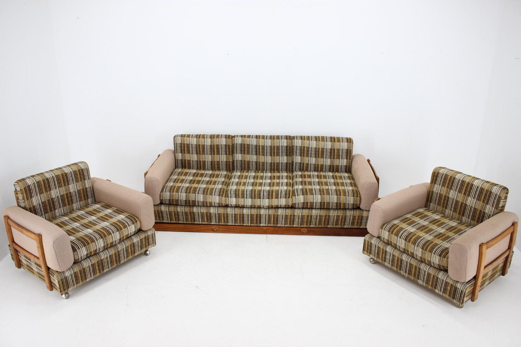 Living Room Set by Drevotvar, Czechoslovakia, 1970s, Set of 3