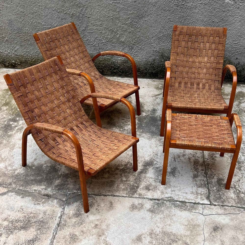 Living Room Set by G. Pagano Pogatschnig, Italy, 1940s, Set of 4