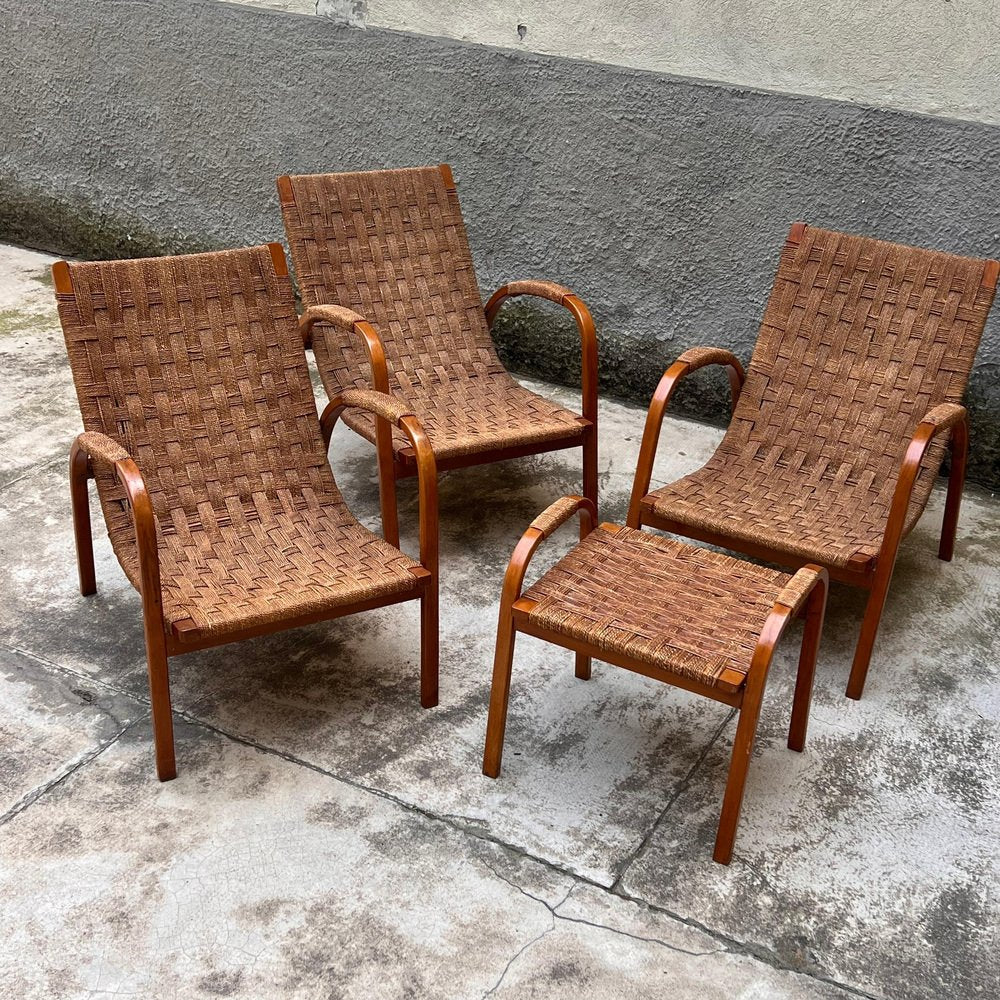 Living Room Set by G. Pagano Pogatschnig, Italy, 1940s, Set of 4