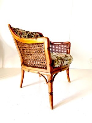 Living Room Set in Fake Bamboo and Rattan from Giorgetti Italia, 1970s, Set of 3-TOI-1742906