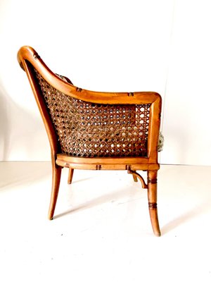 Living Room Set in Fake Bamboo and Rattan from Giorgetti Italia, 1970s, Set of 3-TOI-1742906