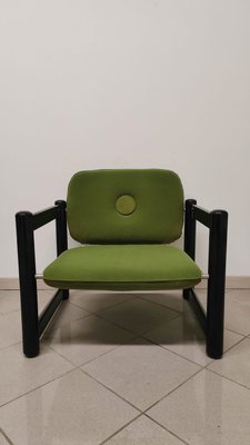 Living Room Set in Green and Black, 1970s, Set of 3-AKW-2021600