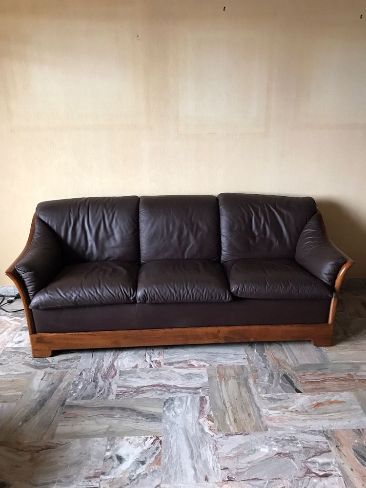 Living Room Set in Leather, 1970s, Set of 4