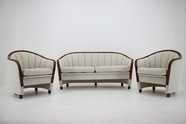 Living Room Set in the Style of Gio Ponti, Italy, 1950s, Set of 3-TZ-1062769