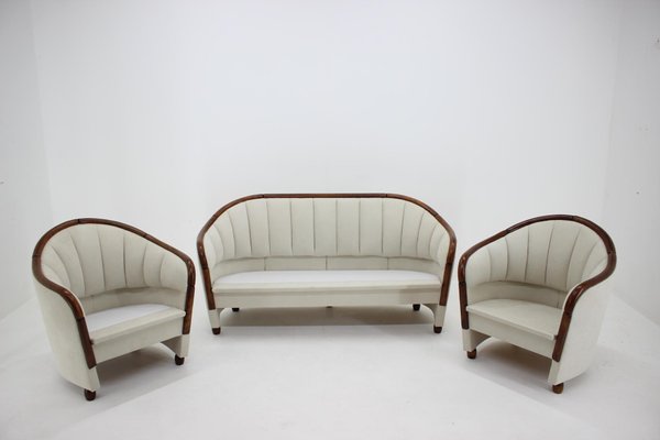 Living Room Set in the Style of Gio Ponti, Italy, 1950s, Set of 3-TZ-1062769