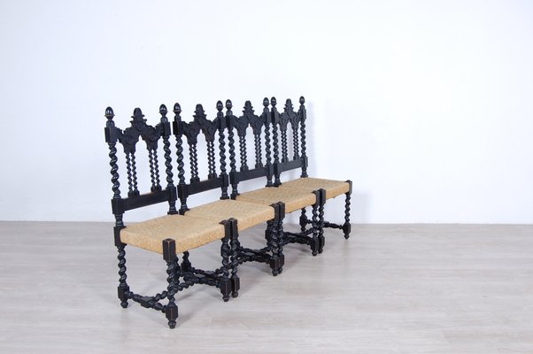 Living Room Set with Turned Legs, Italy, Late 1800s, Set of 8-XSG-1029478