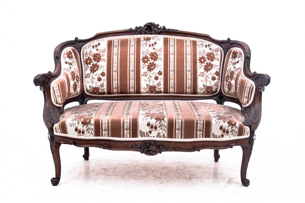 Living Room Sofa & Armchairs, 1900s, Set of 3