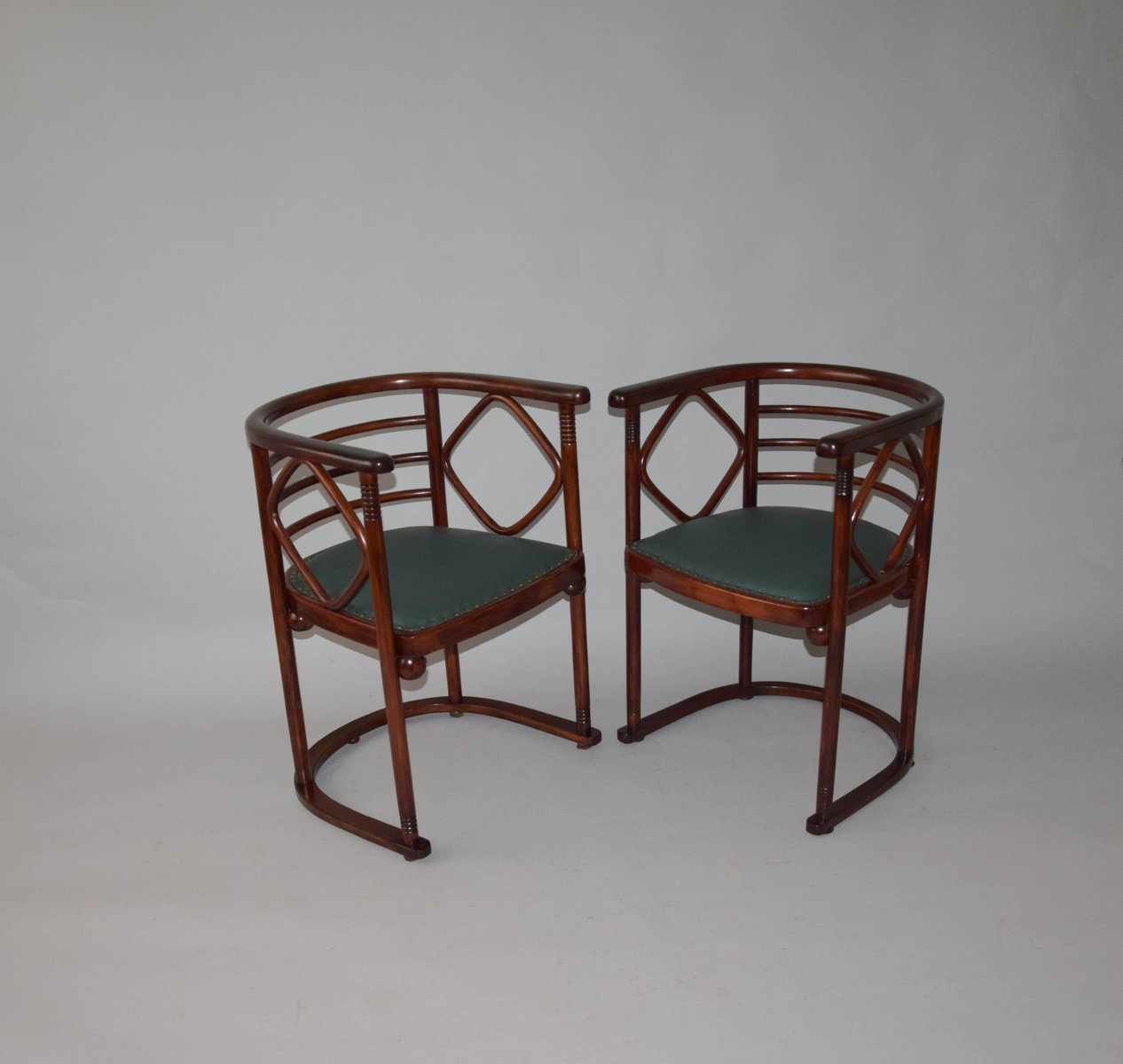 Living Room Sofa & Armchairs attributed to Josef Hoffmann, 1900s, Set of 3