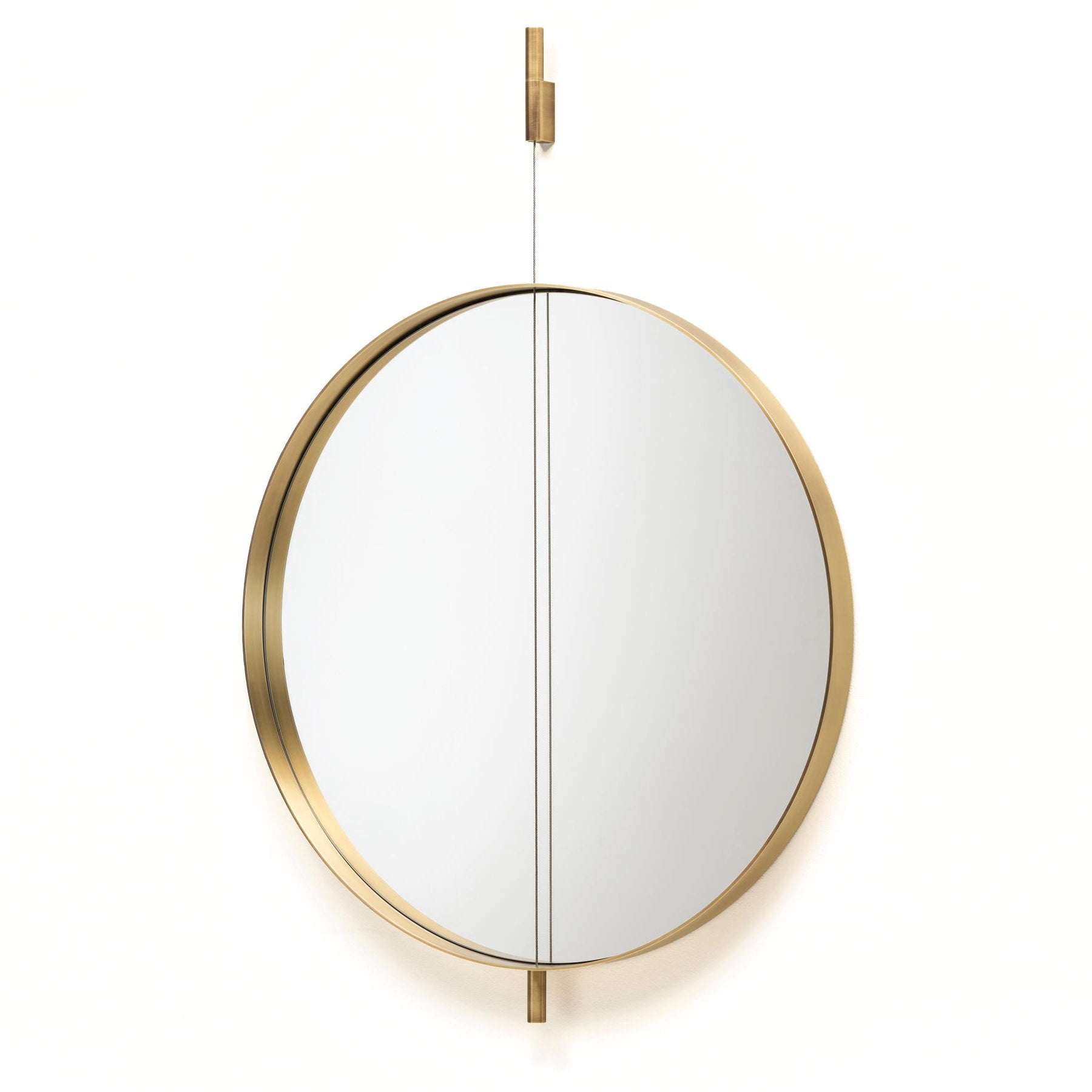 Galileo - Round Wall-Mounted Mirror by Living Divani #Metal | Dark Bronzed Electropainting Finished