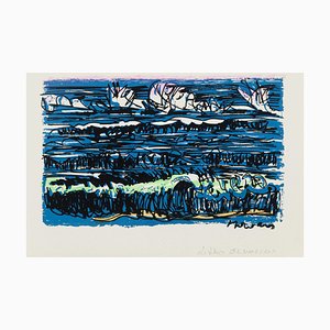 Livio De Morvan, Marine Landscape, 20th Century, Original Screen Print-ZCI-798665