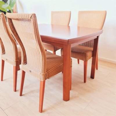 Lloyd Loom Rattan Side Chairs, 1980s, Set of 4-WK-2027862