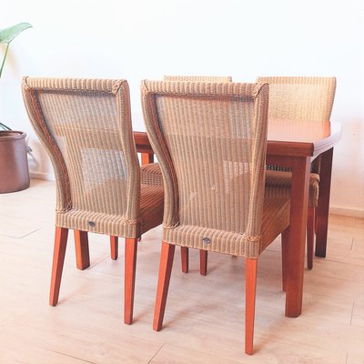 Lloyd Loom Rattan Side Chairs, 1980s, Set of 4-WK-2027862