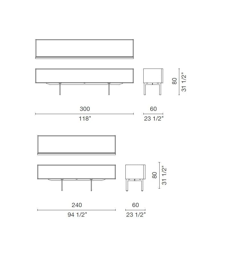 LOCHNESS Technical Drawing - Dimensions by Cappellini