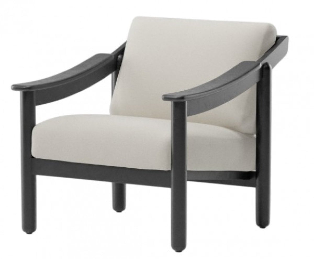 LODEN - Fabric club armchair, Indoor Black Wood Sixties Edition by Kettal