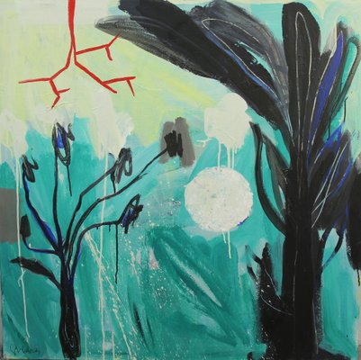 Lola Galanes, Composition with Trees, 2000s, Acrylic on Canvas-NE-1384397