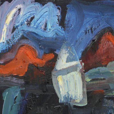 Lola Galanes, Expressionist Landscape, 2000s, Oil on Canvas, Framed-NE-1396391