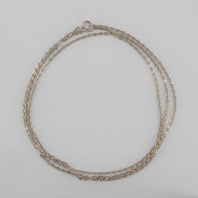 Long 20th Century Silver Chain Necklace-OLU-1044641