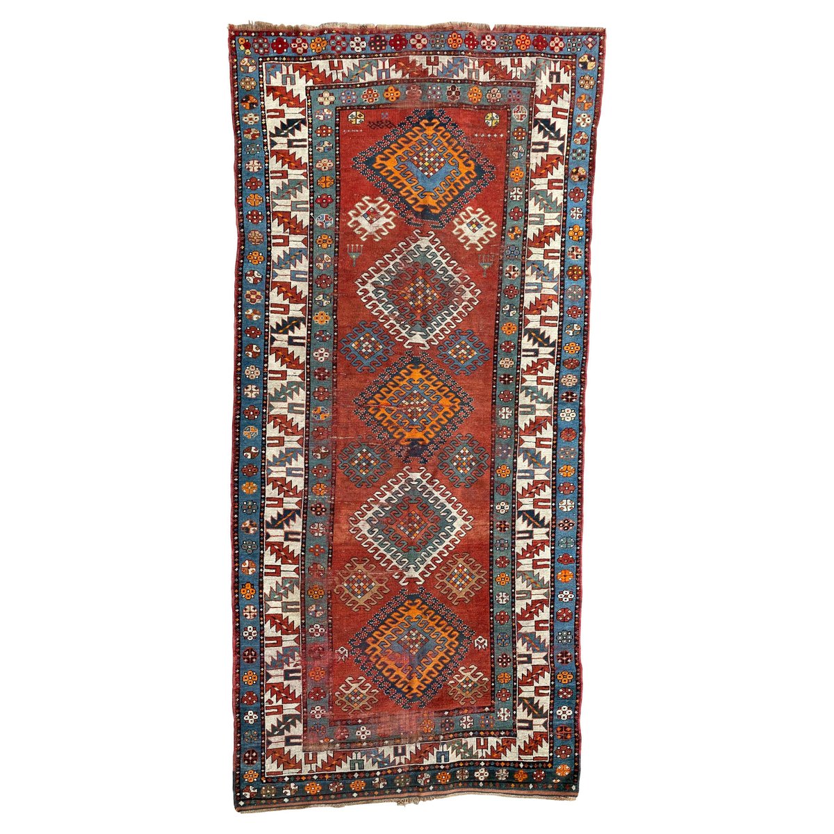 Long Antique Kazak Runner