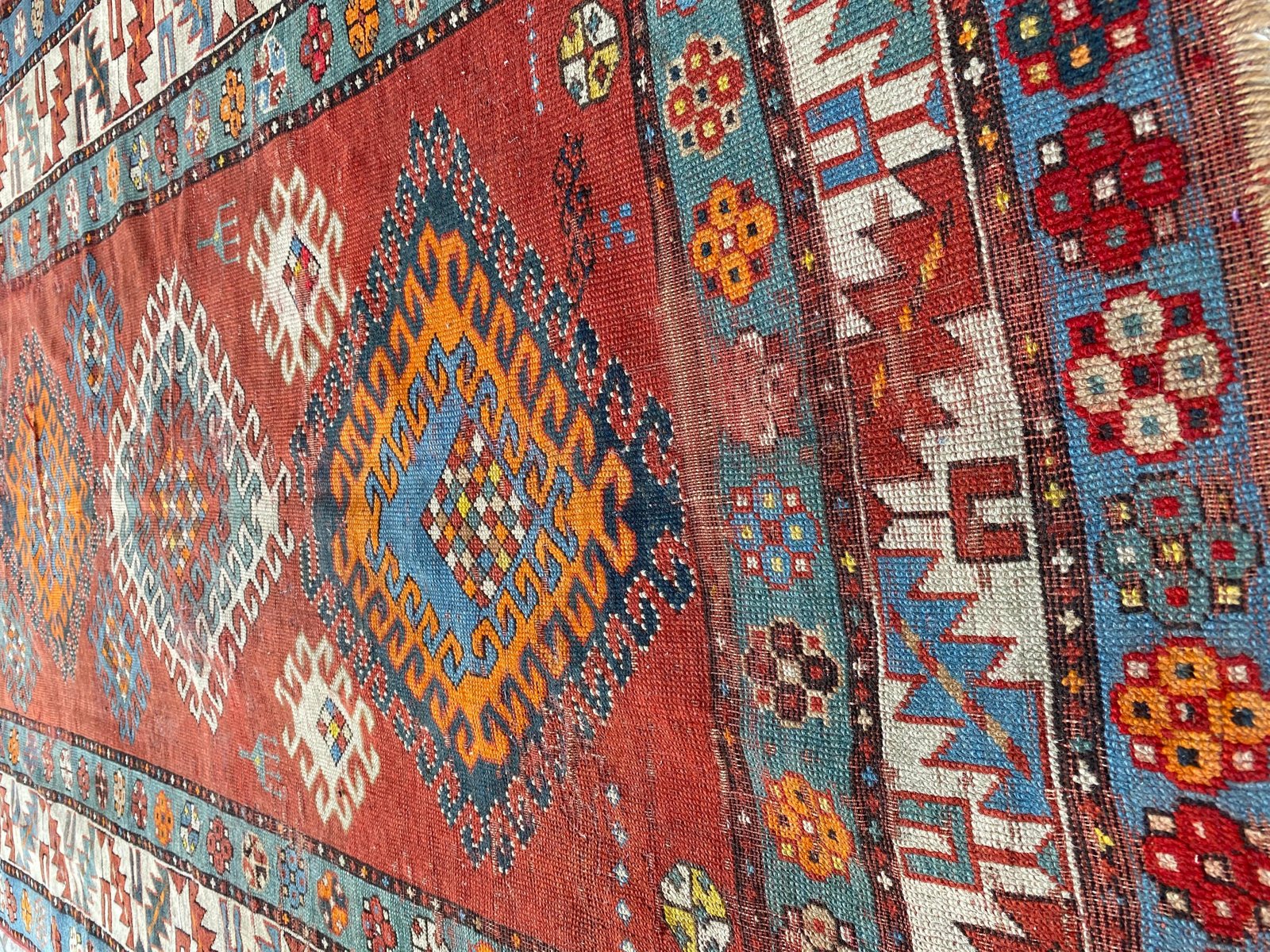 Long Antique Kazak Runner