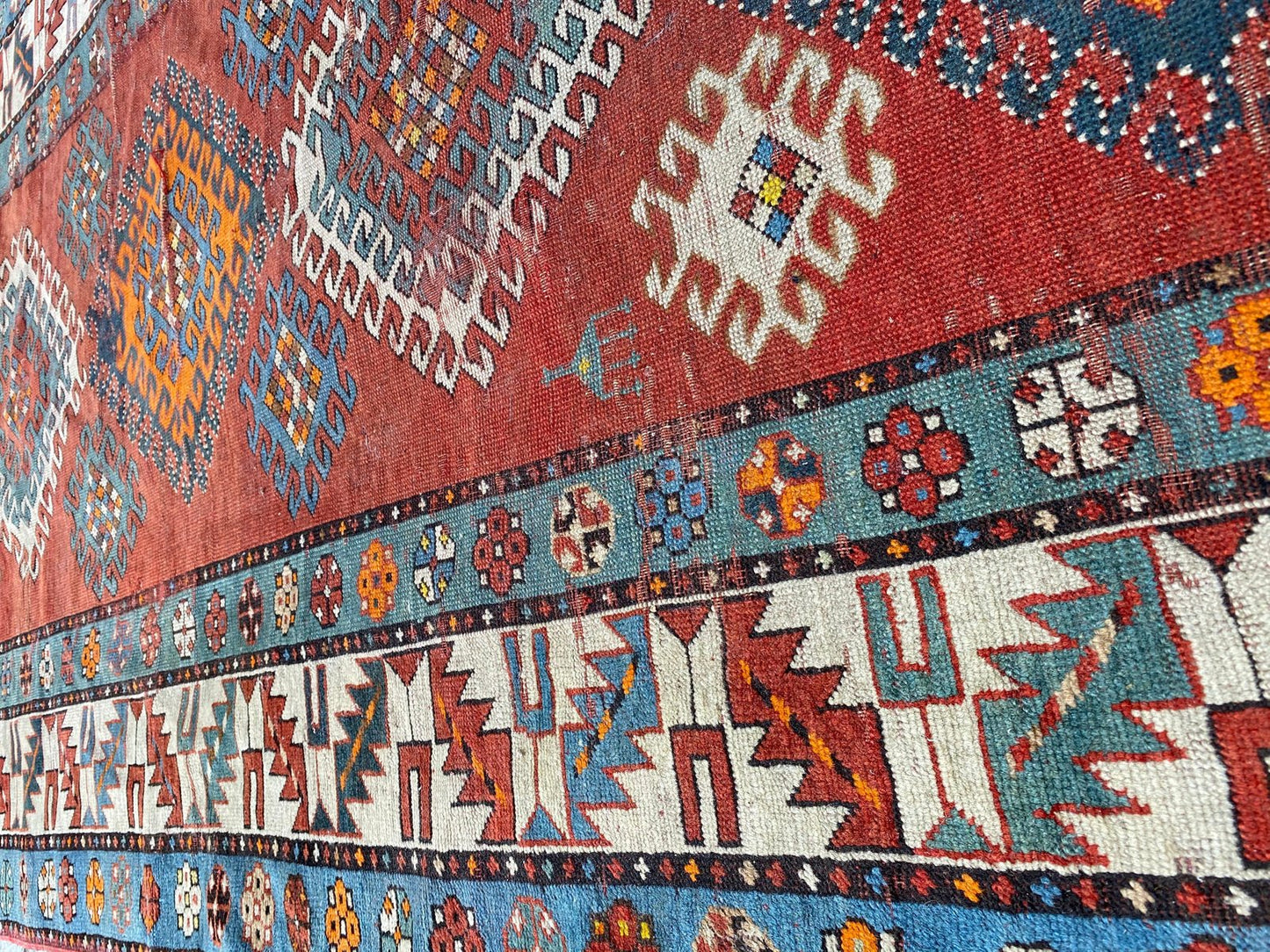 Long Antique Kazak Runner