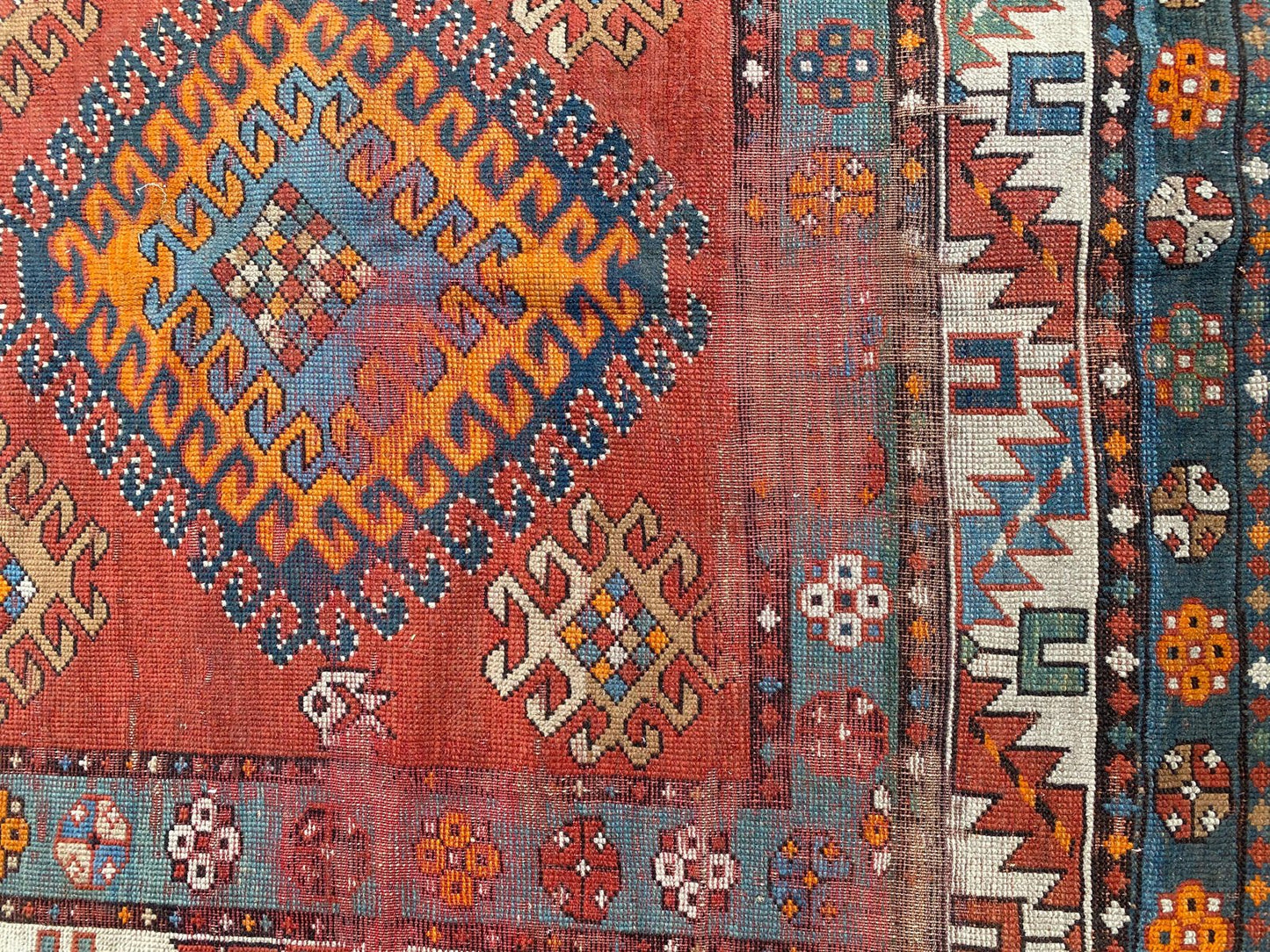 Long Antique Kazak Runner