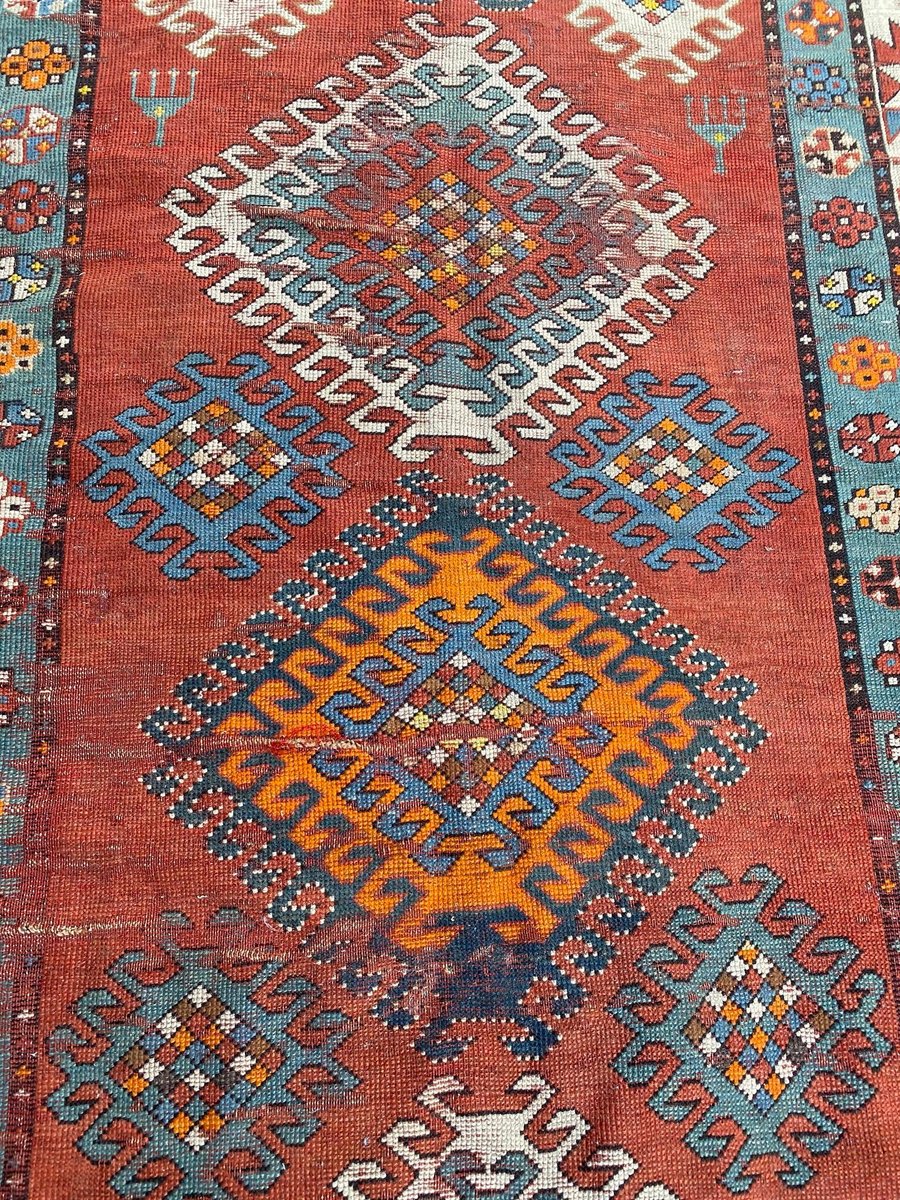 Long Antique Kazak Runner