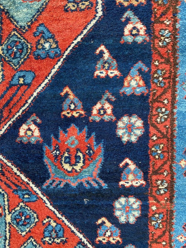 Long Antique Kurdish Rug, 1890s