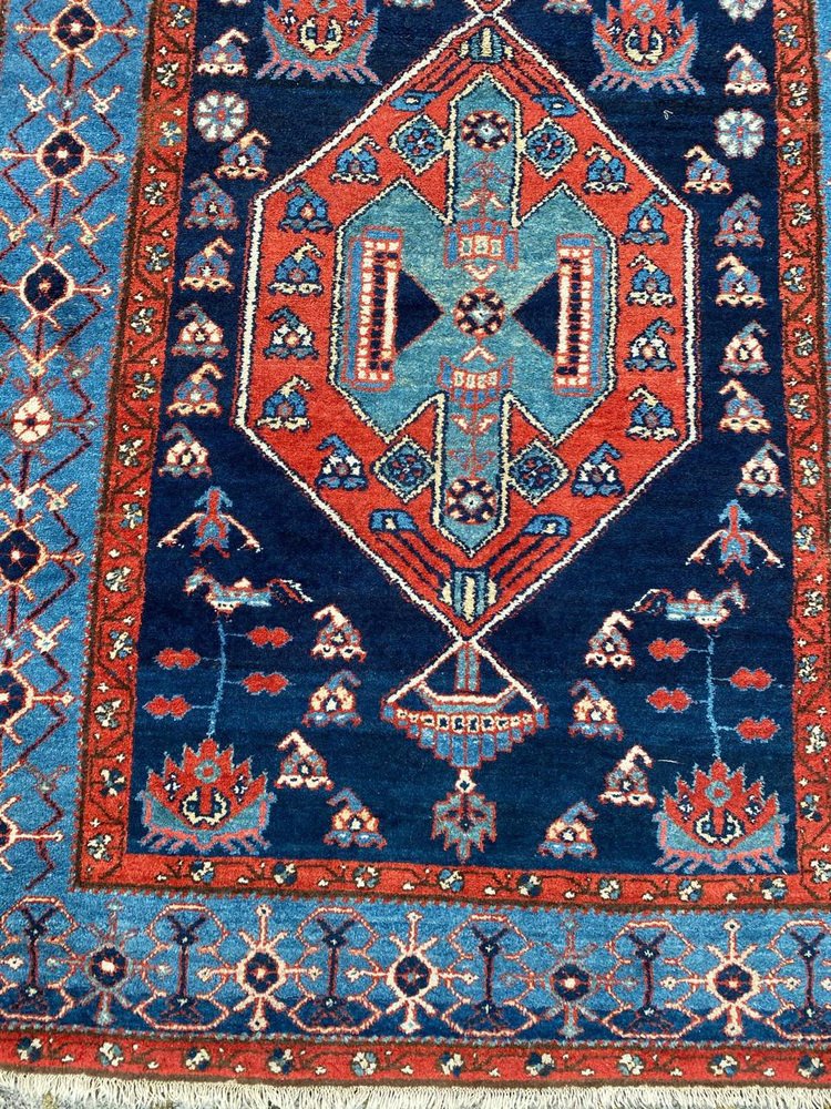 Long Antique Kurdish Rug, 1890s