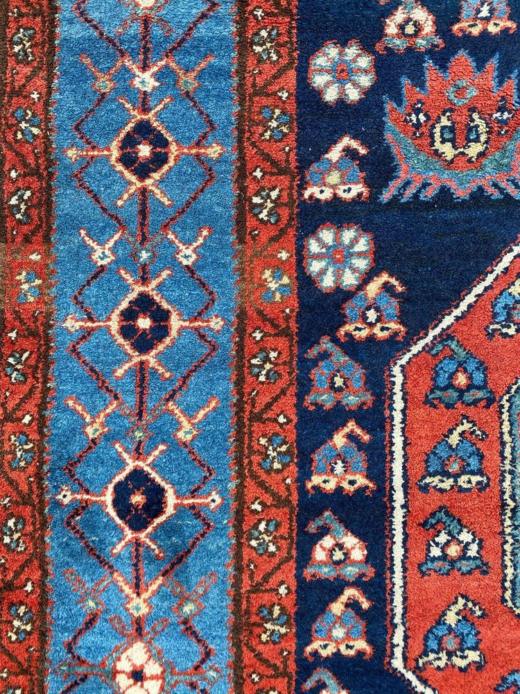 Long Antique Kurdish Rug, 1890s