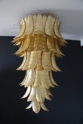 Long Golden Murano Glass Chandelier-YF-1104623