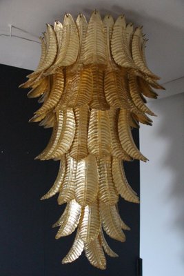 Long Golden Murano Glass Chandelier-YF-1104623