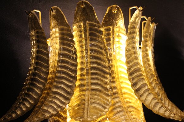 Long Golden Murano Glass Sconces in Palm Tree Shape from Barovier & Toso, Set of 2-YF-929064