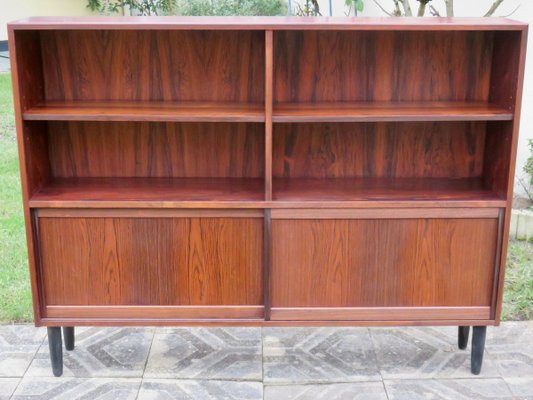 Long & Low Bookcase in Rosewood with Sliding Doors & Drawers from Sibast, 1960s-AC-811785