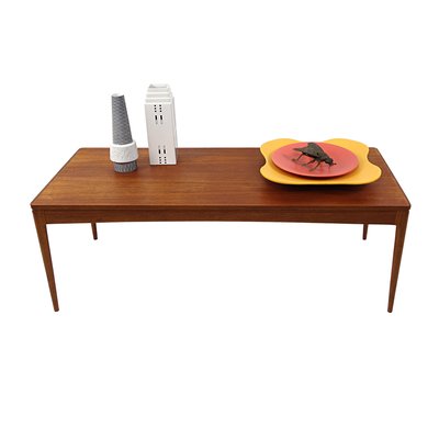 Long Mid-Century Scandinavian Modern Teak Coffee Table-RY-1360239