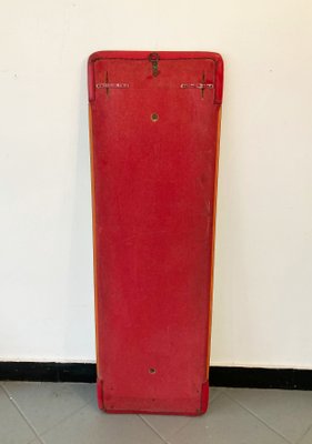 Long Mirror with Side Portions in Sky Fuchsia & Detailed Steel Buttons, 1970s-GGK-1100612