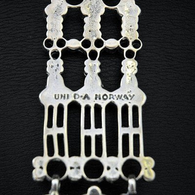 Long Silver Necklace by Marianne Berg for Uni David-Andersen, Norway, 1960s-HEU-946981