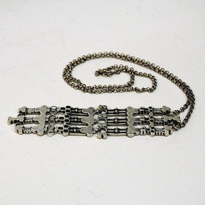 Long Silver Necklace by Marianne Berg for Uni David-Andersen, Norway, 1960s-HEU-946981