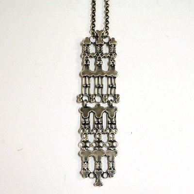 Long Silver Necklace by Marianne Berg for Uni David-Andersen, Norway, 1960s-HEU-946981