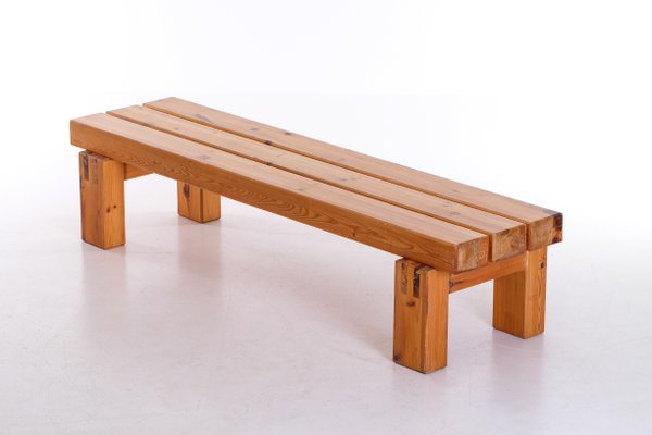 Long Swedish Bench in Pine, 1970s-QU-1706896