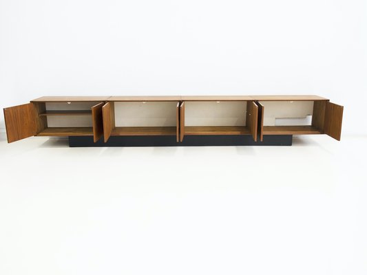 Long Teak Sideboard with Black Painted Base, 1960s-ZYF-1401085