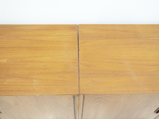 Long Teak Sideboard with Black Painted Base, 1960s-ZYF-1401085