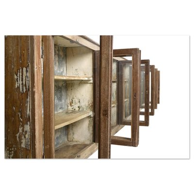 Long Wall Showcase to Hang in Wood and Zinc-NQ-1820334