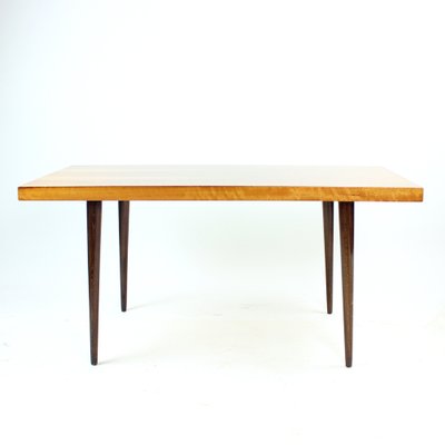 Long Walnut & Oak Coffee Table, Czechoslovakia, 1960s-UL-1238797