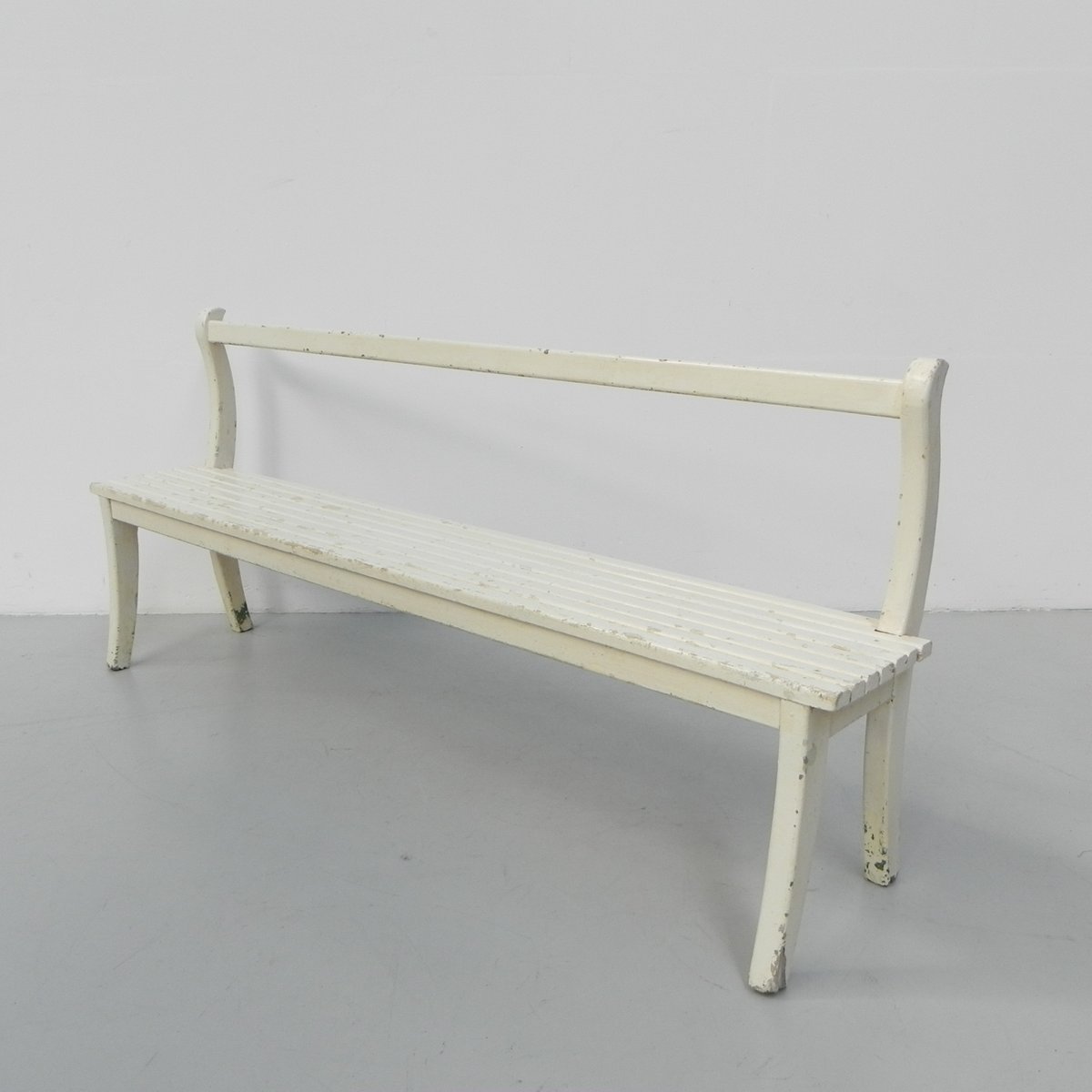 Long Wooden Cafe Bench, 1930s