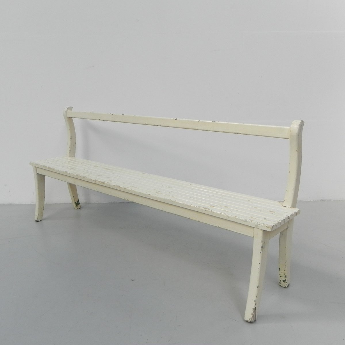 Long Wooden Cafe Bench, 1930s