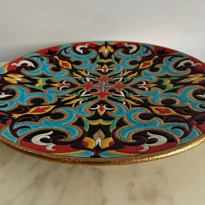 Longwy Enamel Dish with Arabesques Creation by P. Mignon-QKG-2017007