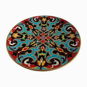 Longwy Enamel Dish with Arabesques Creation by P. Mignon-QKG-2017007