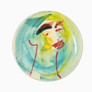 Look at You - Original Hand-Made Flat Ceramic Dish by A. Kurakina - 2019 2019-ZCI-758747