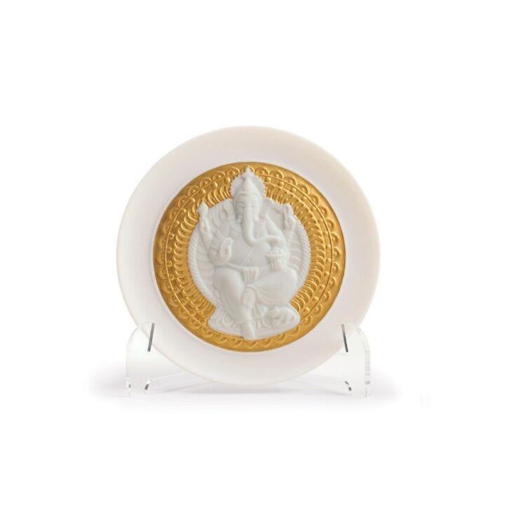 Lord Ganesha Decorative Plate by Lladró #Golden Lustre