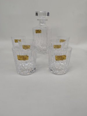 Lorraine Crystal Whiskey Service, 1980s, Set of 7-EHL-2040606